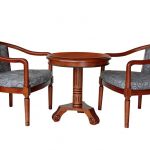 Деревянное чайное кресло С-5 с подлокотниками,  круглый чайный столик.  Чайная группа