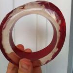 Браслет новый miss sixty красный прозрачный пластик широкий круглый бижутерия вишневый