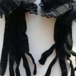 Перчатки новые женские черные сетка кружева стретч 42 44 46 м s аксессуары мягкие вечерние оборки
