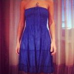 Сарафан новый 44 46 м размер синий клеш летний платье на море отдых пляж ткань полиэстер туника одеж