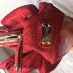 Сумка moschino италия красная замша натуральная лазерная лак кожа бант принт дизайн декор топ