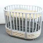 Детская кроватка-трансформер для новорожденных 9в1 с бархатной вставкой и стразами.